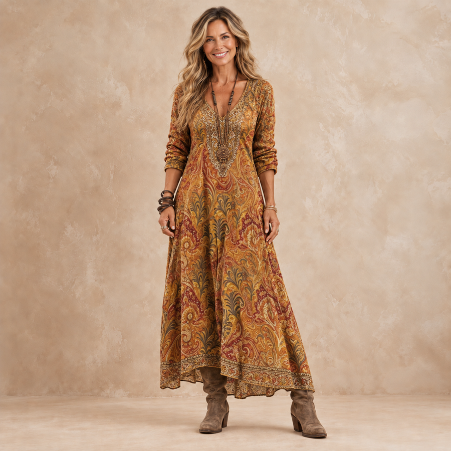 Marissa | Paisley Autumn Maxi Dress