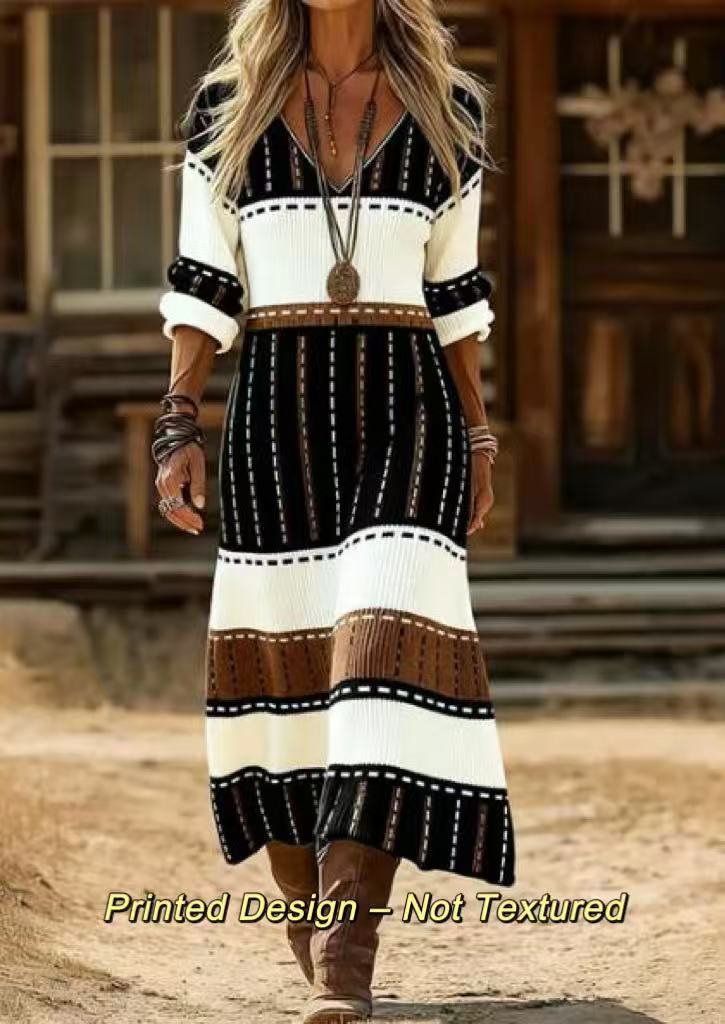 Madeline | Striped Bohemian Maxi Dress